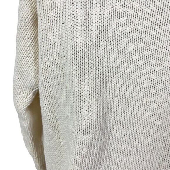 Van Heusen Womens Hand Embroidered Vintage Pointelle Chunky Knit Sweater sz S - Picture 12 of 16